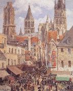 Camille Pissarro Rue de L-Epicerie,Rouen oil on canvas